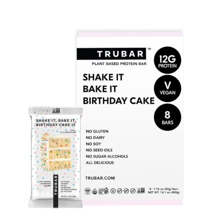 TRUBAR Vegan Protein Bar, Shake it Bake it Birthday Cake it, Gluten