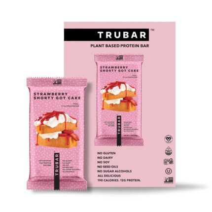 TRUBAR Vegan Protein Bar, Strawberry Shorty Got Cake, Gluten Free,