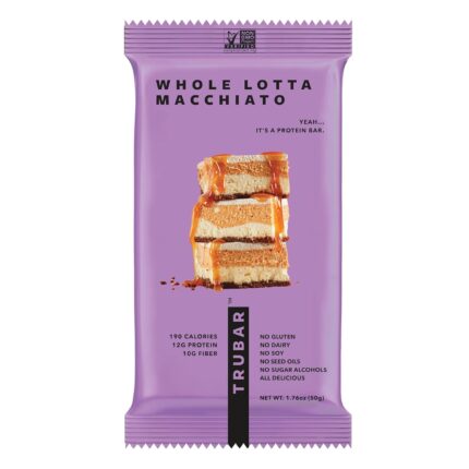 TRUBAR Vegan Protein Bar, Whole Lotta Macchiato, Gluten Free, Plant