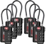 TSA Approved Cable Luggage Locks, 6 Pack, Easy Read Dials with Alloy