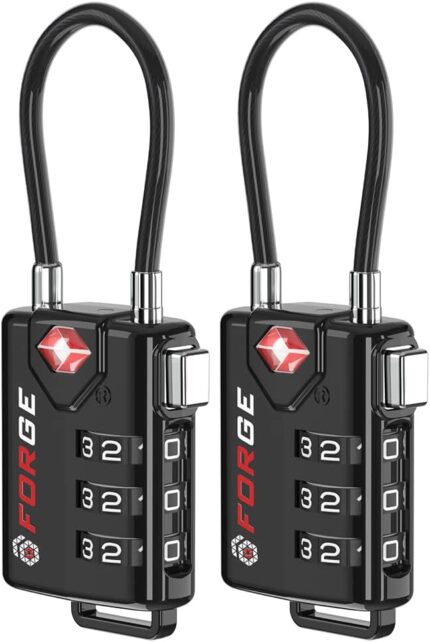 TSA Approved Cable Luggage Locks, Re-settable Combination with Alloy