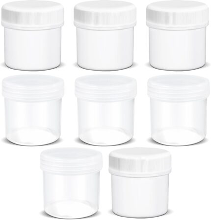 TSA Approved Wide Mouth Travel Size Containers, PP Clear & White Leak