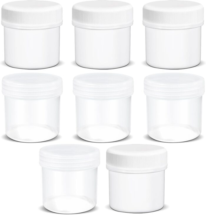 TSA Approved Wide Mouth Travel Size Containers, PP Clear & White Leak