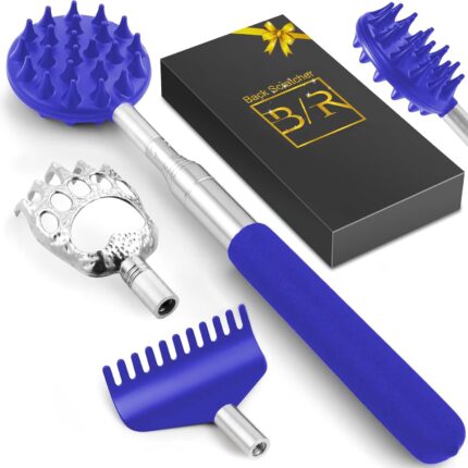TUKUOS Telescoping Back Scratcher with 4Pcs Detachable Scratching