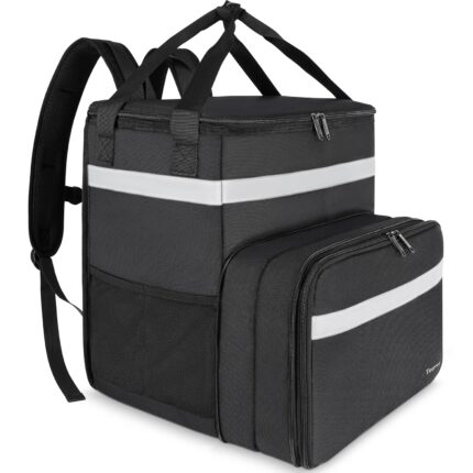 Taygeer Food Delivery Backpack, Expandable Insulated Food Delivery Bag