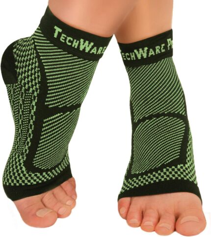 TechWare Pro Ankle Brace Compression Sleeve - Relieves Achilles