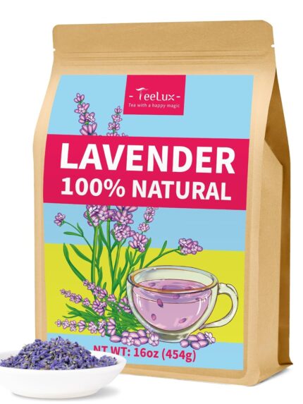 TeeLux Lavender Flowers Tea, Dried Lavender Buds for Drinks, Baking,