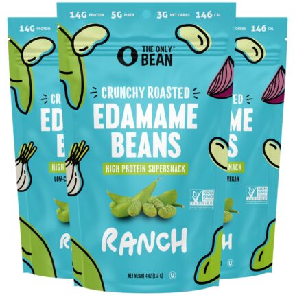 The Only Bean Edamame Dry Roasted Low Carb Snacks (Ranch), Vegan