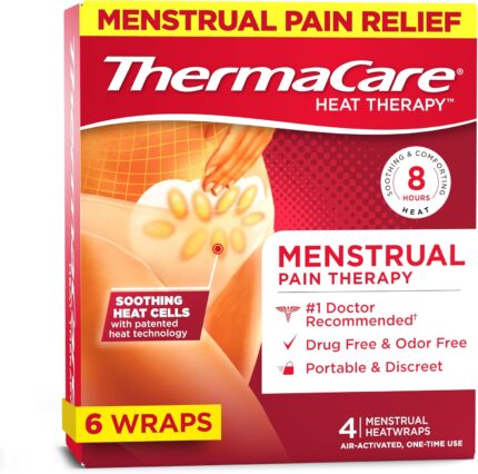 ThermaCare Portable Menstrual Heating Pad, Adhesive Period Therapy