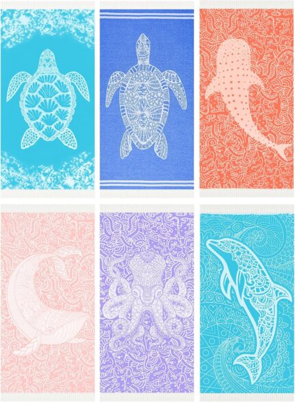Thin Turkish Beach Towel Lightweight Quick Dry Absorbent Cotton