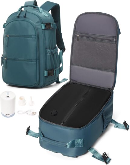 Travel Airback Backpack,Carry on Backpack with Air Pump,Vacuum Seal