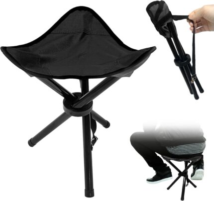 Travel Folding Camping Stool, 14.6 inches Tripod Chair and Maximum
