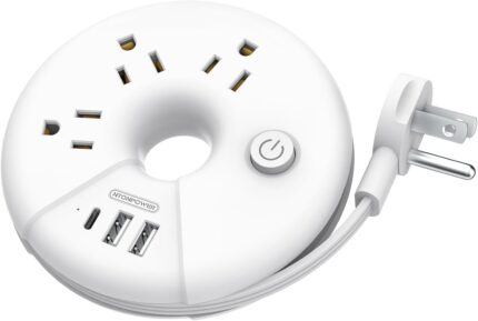 Travel Power Strip, NTONPOWER 3 Outlets 3 USB(1 USB C) Cruise Approved