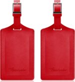 Travelambo Luggage Tags for Suitcases Faux Leather Privacy Protection