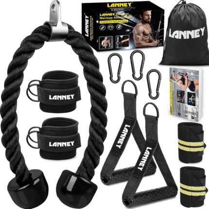 Tricep Rope Cable Machine Attachment, 35" Triceps Pull Down