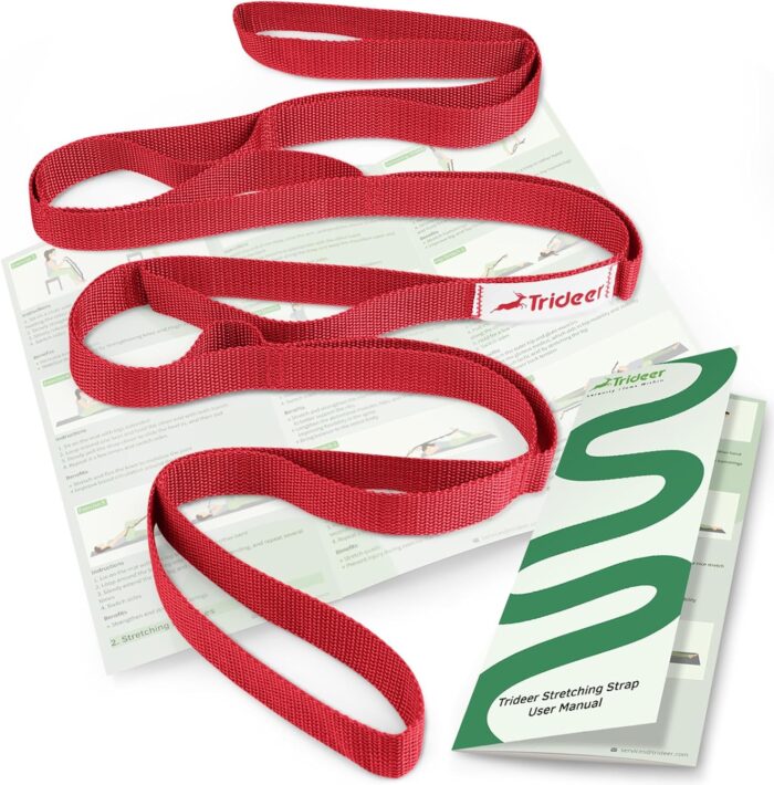 Trideer Stretching Strap Yoga Strap for Physical Therapy, 10 Loops