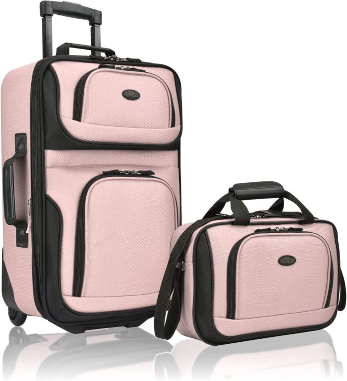 U.S. Traveler Rio Rugged Fabric Expandable Carry-on Luggage, 2 Rolling