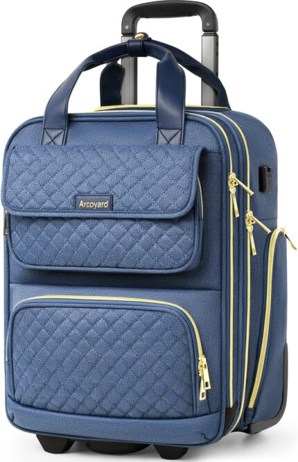 Underseat Carry On Luggage with Wheels, Airline Approved Personal Item