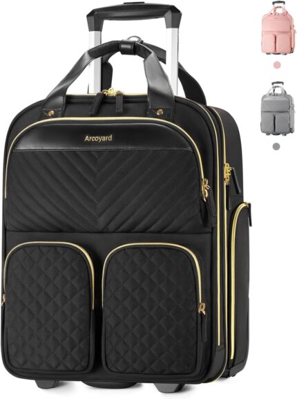 Underseat Carry On Luggage with Wheels, Multiple Compartments Airline