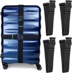 Untethered 4-Pack Luggage Straps | Durable TSA-Approved Suitcase Belt