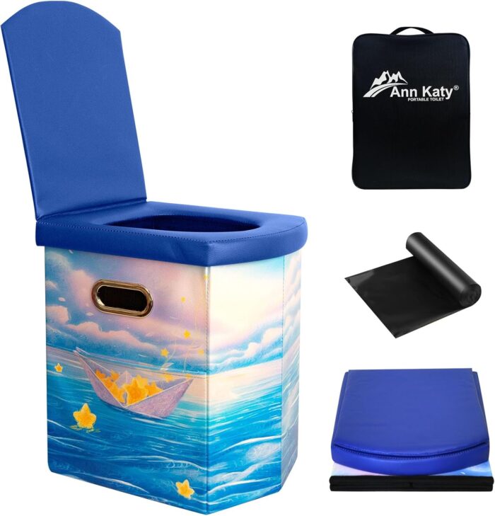 Upgrade XL Portable Toilet for Adults, Extra Large Portable Travel