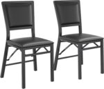VECELO Folding Chairs Set of 2 with Cushion, Foldable Padded Seats