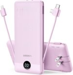 VEGER Portable Charger for iPhone Built in Cables and Wall Plug,