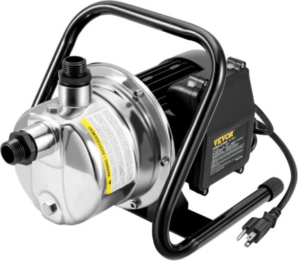 VEVOR 1.5 HP Portable Shallow Well Pump, 1200 GPH Garden Jet Pump,