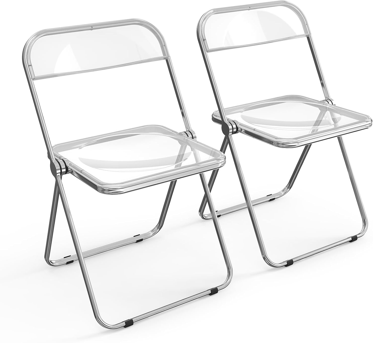 VINGLI Acrylic Folding Chairs 2 Pack, Clear Chair Foldable and
