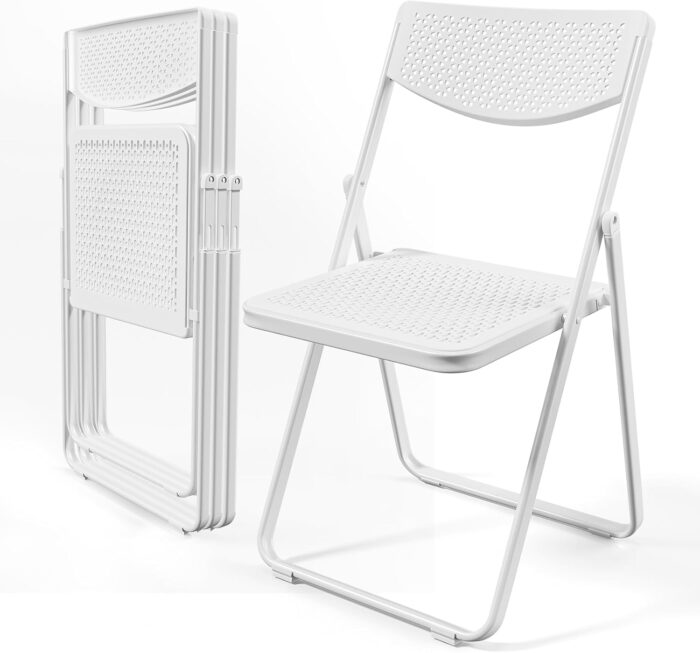 VINGLI Plastic Folding Chairs, Comfortable Foldable Chair with