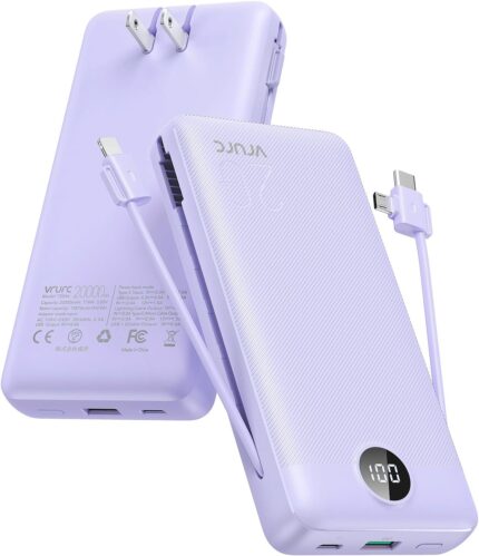 VRURC Portable Charger 20000mAh, Fast Charging Power Bank USB C,4