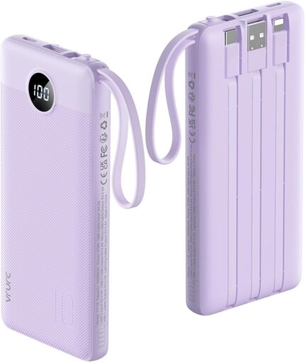 VRURC Portable Charger Power Bank, 10000mAh Travel Essentials Battery
