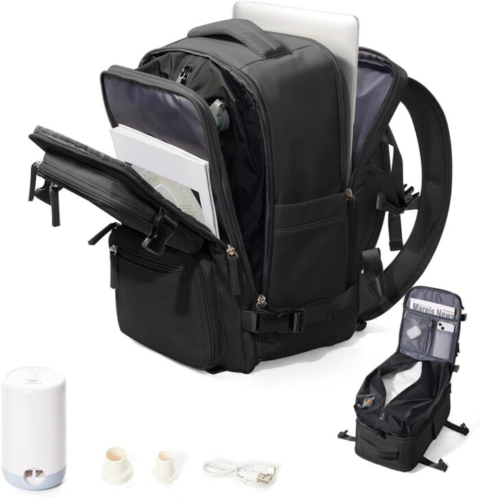 Vacuum Backpack Travel, Airback Backpack with Pump Personal Item Carry