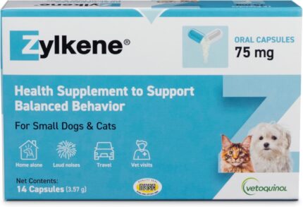 Vetoquinol Zylkene Calming Support Supplement for Small Dogs and Cats,