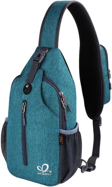 WATERFLY Crossbody Sling Backpack Sling Bag Travel Hiking Chest Bag