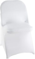 WELMATCH White Spandex Folding Chair Covers - 50 PCS Weddding Events