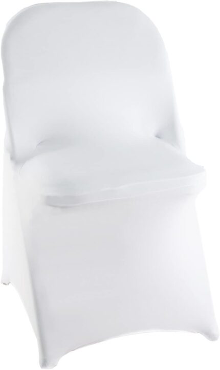 WELMATCH White Spandex Folding Chair Covers - 50 PCS Weddding Events