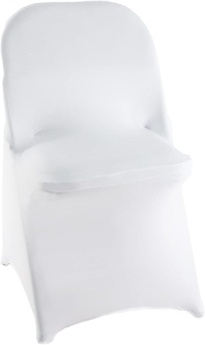WELMATCH White Spandex Folding Chair Covers - 50 PCS Weddding Events