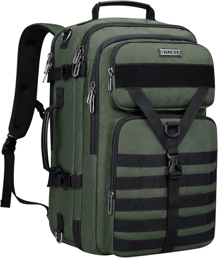 WITZMAN Carry On Travel Backpack for Men Large Convertible 45L Duffle