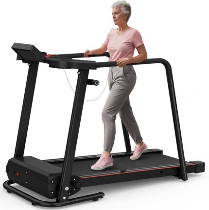 Walking Treadmill for Seniors with Extended Long Handrails