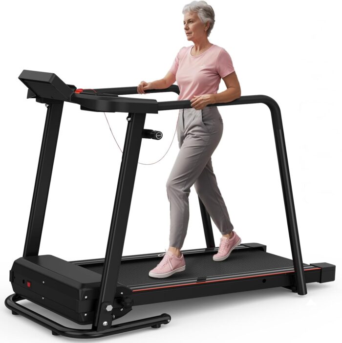 Walking Treadmill for Seniors with Extended Long Handrails