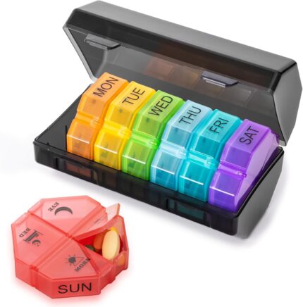 Weekly Pill Organizer 4 Times a Day, Large Pill Box 7 Day Daily Pill
