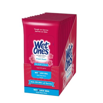 Wet Ones Antibacterial Hand Wipes Case, Fresh Scent | 20 ct. Travel