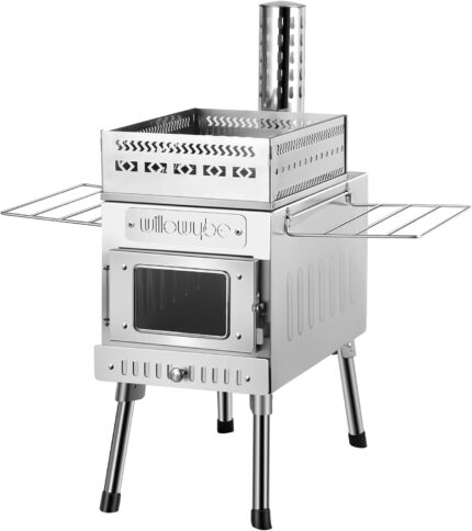 WillowyBe Outdoor Sauna Hot Tent Stove, Rocket Stove Heater, Portable