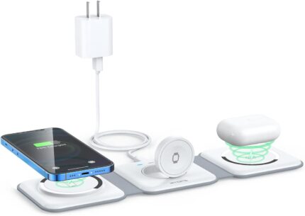 Wireless Charger 3 in 1,RTOPS Magnetic Travel Wireless Charging