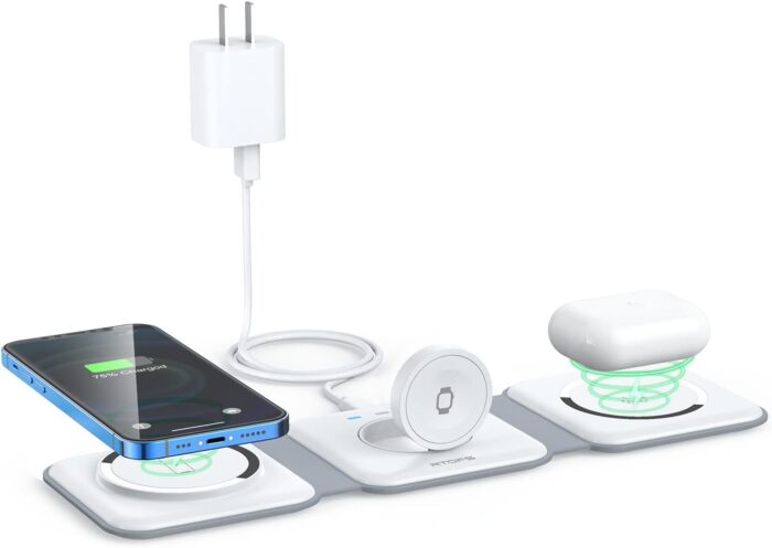 Wireless Charger 3 in 1,RTOPS Magnetic Travel Wireless Charging