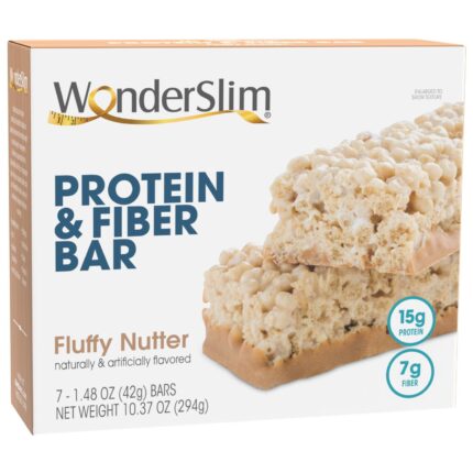WonderSlim Protein & Fiber Bar, Fluffy Nutter, 15g Protein, 6g Fiber,