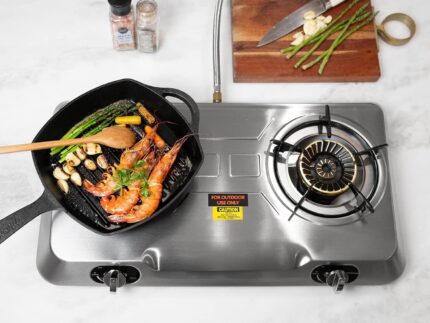 XtremepowerUS 30,000BTU Double Burner Stove Auto Ignition Cooktop