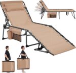 Yaheetech 26.4" Outdoor Folding Tanning Chair, Chaise Lounge Chairs