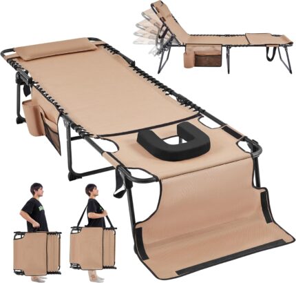 Yaheetech 26.4" Tanning Chair with Face Hole, Adjustable 5-Position